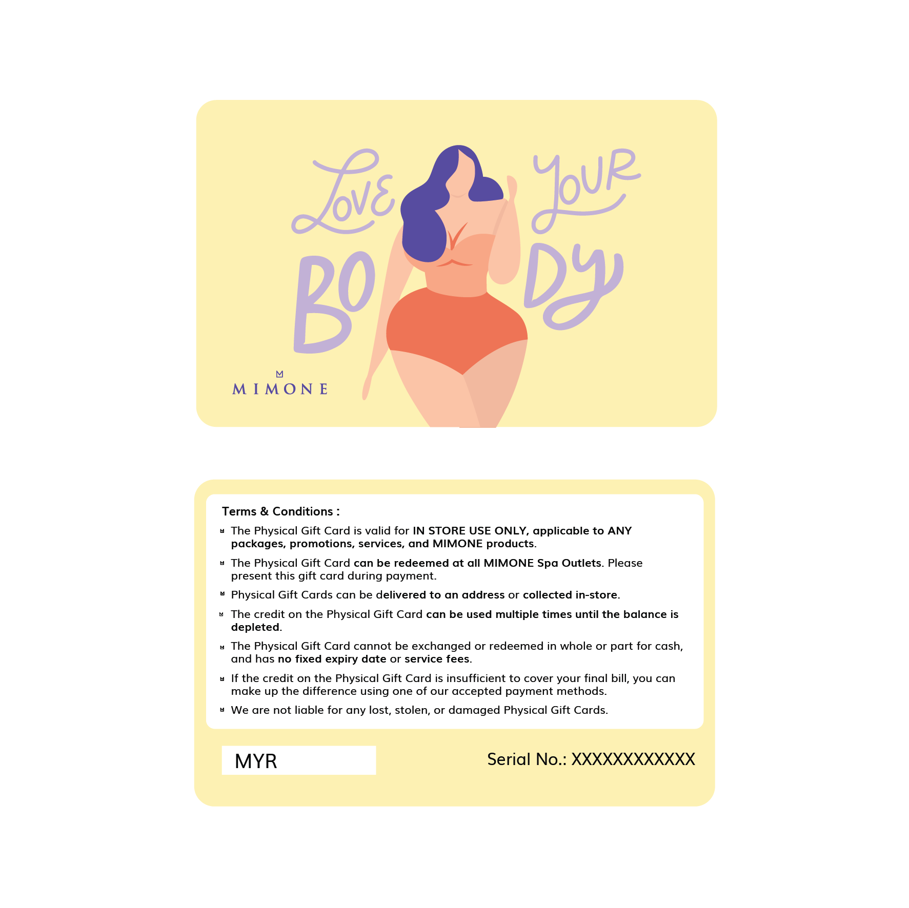 Physical Gift Card (In Store Use) Design A: Love Your Body